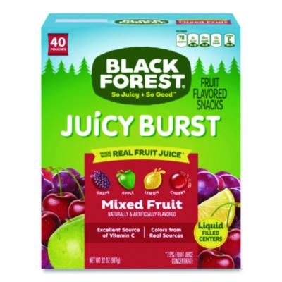 Black Forest Juicy Burst Fruit Flavored Snack, Mixed Fruit, 32 oz, 40/Box (FER47149)