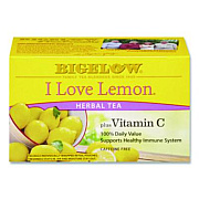 Bigelow I Love Lemon Herbal Tea, 0.06 oz Tea Bag, 28/Box (RCB003991)