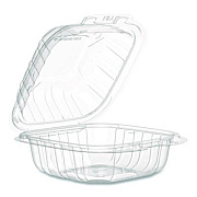 Dart Microwaveable Hinged Containers, ProPlanet Seal, 6.31 x 6.31 x 3, Clear, Plastic, 300/Carton (60PPHT1)