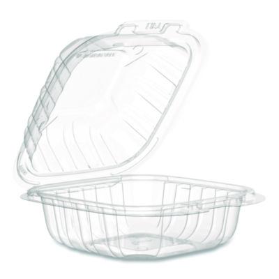 Dart Microwaveable Hinged Containers, ProPlanet Seal, 6.31 x 6.31 x 3, Clear, Plastic, 300/Carton (60PPHT1)