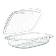 Dart Microwaveable Hinged Containers, ProPlanet Seal, 6.5 x 9 x 3, Clear, Plastic, 300/Carton (69PPHT1)