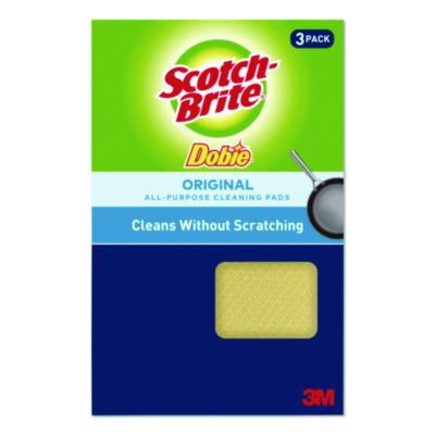 Scotch-Brite Dobie All-Purpose Cleaning Pad, 4.3 x 2.6, 0.5" Thick, Yellow, 3/Pack, 8 Packs/Carton (7232FCT)
