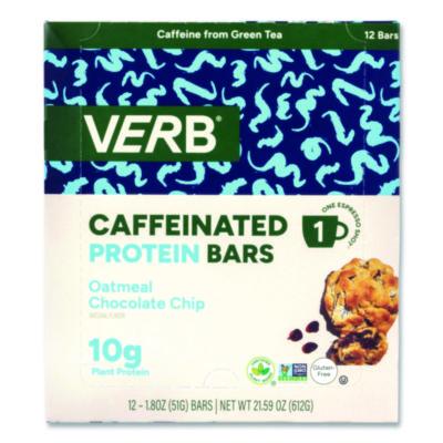 VERB Energy Caffeinated Protein Bar, Oatmeal Chocolate Chip, 1.8 oz Bar, 12/Box (22002523)