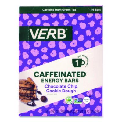 VERB Energy Caffeinated Energy Bar, Chocolate Chip Cookie Dough, 0.92 oz Bar, 16/Box (22002525)