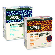 VERB Energy Caffeinated Protein Bar, Chocolate Chip Peanut Butter and Oatmeal Chocolate Chip, 1.8 oz Bar, 24/Box (60004177)