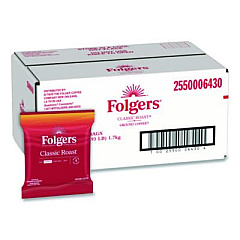 Folgers Classic Roast Ground Coffee Fraction Pack, 1.5 oz, 42/Carton (06430)