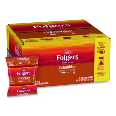 Folgers Coffee Filter Packs, 100% Colombian, 1.4 oz Pack, 40/Carton (10107)