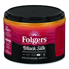 Folgers Black Silk Ground Coffee, 22.6 oz Canister (20540)