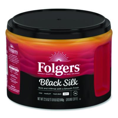 Folgers Black Silk Ground Coffee, 22.6 oz Canister (20540)