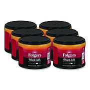 Folgers Black Silk Ground Coffee, Black 22.6 oz Canister, 6/Carton (20540CT)