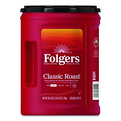 Folgers Classic Roast Ground Coffee, Classic Roast, 40.3 oz Canister (30419)