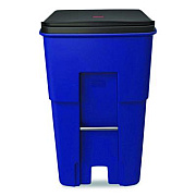 Rubbermaid Commercial Square Brute Rollout Container, 95 gal, Resin, Blue (9W2273BLU)