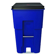 Rubbermaid Commercial Square Brute Rollout Container, 95 gal, Resin, Blue (9W2273BLU)