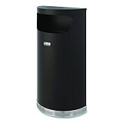 Suncast Commercial Half Round Metal Trash Can, 9 gal, Steel, Black (MTCRES901BK)