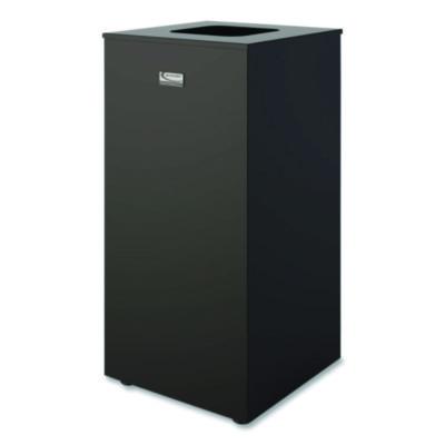 Suncast Commercial Square Metal Decorative Can, Steel, 24 gal, Black (MTCSQ240)