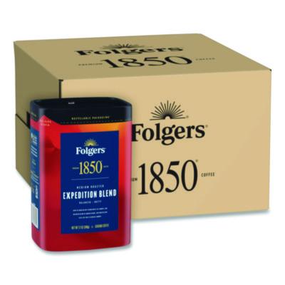 1850 Expedition Blend Roast Ground Coffee, 12 oz Canister, 6/Carton (93312)