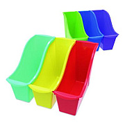 Storex Small Book Bin, 1.5 gal, 4.5" x 11.75" x 8.5", Assorted Bright Colors, 6/Pack (70113U06C)