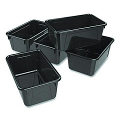 Storex Cubby Bin, Neutral Tones, 1.8 gal, 7.8" x 12.09" x 5.18", Black, 5/Pack (62466E05C)