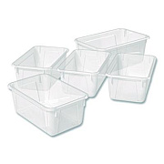 Storex Cubby Bin, 1.8 gal, 7.8" x 12.09" x 5.18", Translucent, 5/Pack (62461U05C)