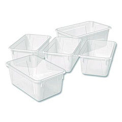 Storex Cubby Bin, 1.8 gal, 7.8" x 12.09" x 5.18", Translucent, 5/Pack (62461U05C)