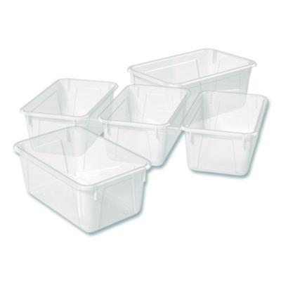 Storex Cubby Bin, 1.8 gal, 7.8" x 12.09" x 5.18", Translucent, 5/Pack (62461U05C)