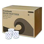 Boardwalk Two-Ply Toilet Tissue, Septic Safe, White, 400 Sheets/Roll, 96 Rolls/Carton (6144)