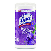 LYSOL Brand Disinfecting Wipes, 1-Ply, 7 x 7.25, Lavender and Cotton Blossom, White, 80 Wipes/Canister (56264EA)