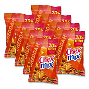 Chex Mix Snacks, Cheddar, 4.5 oz Bag, 8/Carton (SN21553)
