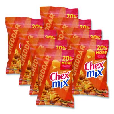 Chex Mix Snacks, Cheddar, 4.5 oz Bag, 8/Carton (SN21553)