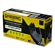 GloveWorks by AMMEX Nitrile Exam Gloves, Powder-Free, X-Large, 7 mil Thick, 9.5" Long, Black, 100/Box, 10 Boxes/Carton (GWBEN48100CT)