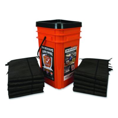 Quick Dam Outdoor Grab and Go Bucket Kit, (1) Bucket, (10) 5 ft Flood Barriers (QDGG510)