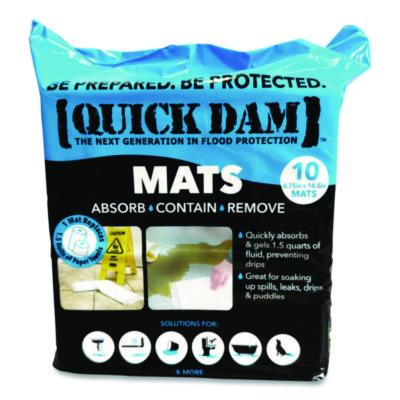 Quick Dam Super Absorbent Mats, 1.5 qt, 7 x 14, 10/Pack (WUM10)