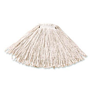 Rubbermaid Commercial Non-Launderable Premium Cut-End Cotton Wet Mop Head, 16 oz, White, 1" White Band, 12/Carton (F11612)