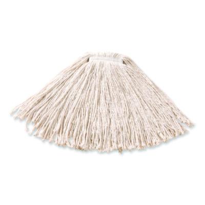 Rubbermaid Commercial Non-Launderable Premium Cut-End Cotton Wet Mop Head, 16 oz, White, 1" White Band, 12/Carton (F11612)