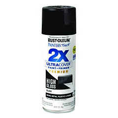 Rust-Oleum Painter's Touch 2X Ultra Cover Spray Paint, High Gloss Black, 12 oz Aerosol Can (331172EA)