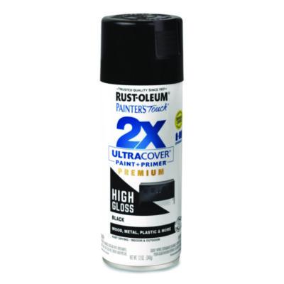Rust-Oleum Painter's Touch 2X Ultra Cover Spray Paint, High Gloss Black, 12 oz Aerosol Can (331172EA)