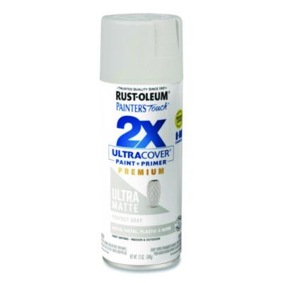Rust-Oleum Painter's Touch 2X Ultra Cover Spray Paint, Ultra Matte Gray, 12 oz Aerosol Can (331184EA)
