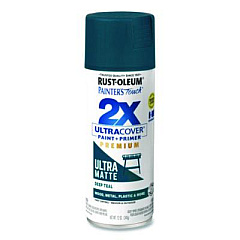 Rust-Oleum Painter's Touch 2X Ultra Cover Spray Paint, Ultra Matte Teal, 12 oz Aerosol Can (331185EA)