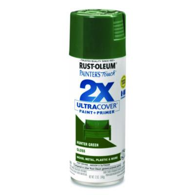 Rust-Oleum Painter's Touch 2X Ultra Cover Spray Paint, Gloss Hunter Green, 12 oz Aerosol Can (334034EA)
