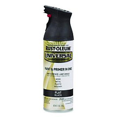 Rust-Oleum Universal Premium Spray Paint, Flat Black, 12 oz Aerosol Can (245198EA)