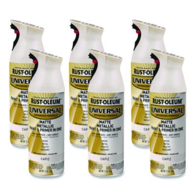 Rust-Oleum Universal Premium Spray Paint, Metallic Capiz, 11 oz Aerosol Can, 6/Carton (371597)