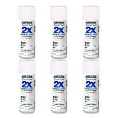 Rust-Oleum Painter's Touch 2X Ultra Cover Spray Paint, High Gloss White, 12 oz Aerosol Can, 6/Carton (331171)