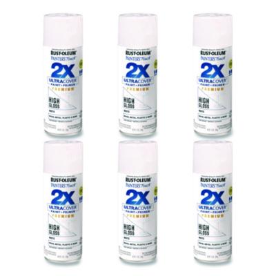 Rust-Oleum Painter's Touch 2X Ultra Cover Spray Paint, High Gloss White, 12 oz Aerosol Can, 6/Carton (331171)