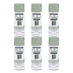 Rust-Oleum Ultra Matte Chalked Paint, Matte Country Gray, 12 oz Aerosol Can, 6/Carton (302593)