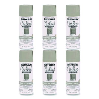 Rust-Oleum Ultra Matte Chalked Paint, Matte Country Gray, 12 oz Aerosol Can, 6/Carton (302593)