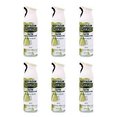 Rust-Oleum Universal Premium Spray Paint, Satin White, 12 oz Aerosol Can, 6/Carton (245210)