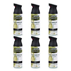 Rust-Oleum Universal Premium Spray Paint, Flat Black, 12 oz Aerosol Can, 6/Carton (245198)