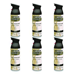 Rust-Oleum Universal Premium Spray Paint, Gloss Black, 12 oz Aerosol Can, 6/Carton (245196)