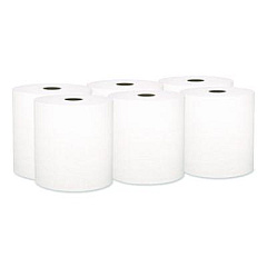 Kleenex Universal Hard Roll Paper Towels with Premium Absorbency Pockets, 1-Ply, 8" x 600 ft, 1.75" Core, White, 6 Rolls/Carton (50606)