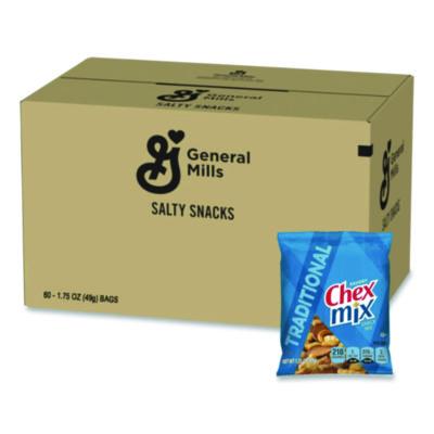 Chex Mix Traditional Snack Mix, 1.75 oz Snack Pack, 60 Packs/Carton (1240)
